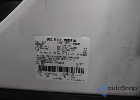 2018 Ford Explorer Xlt from USA, damaged, VIN 1FM5K8D86JGC03901